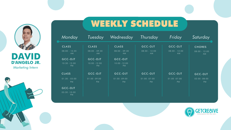 David Weekly Schedule 